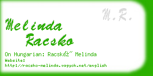 melinda racsko business card